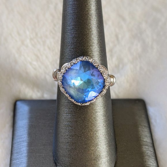 Ava Ro Jewelry - NWT Ava Ro Sterling Silver Blue Swarovski Ring